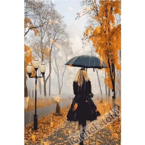 Diamond Embroidery Diy Diamond Painting Cross Stitch Kits Diamond Mosaic In the rain Full Square Diamond Embroidey RE006