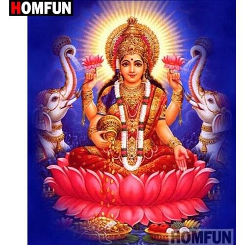 HOMFUN Full Square/Round Drill 5D DIY Diamond Painting "Indian Buddha" Embroidery Cross Stitch 5D Home Decor Gift A16395