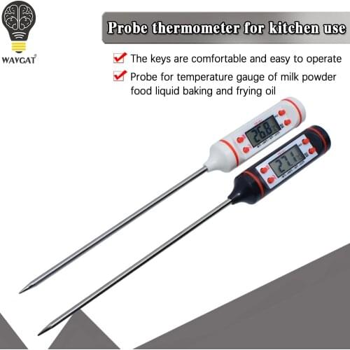 Digital Food Thermometer Long Probe Electronic Cooking Thermometer For Cake Soup Fry BBQ Meat For Kitchen TP101