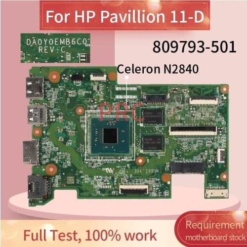 809793-501 809793-001 For HP Pavillion 11-D Celeron N2840 Notebook Mainboard DA0Y0EMB6C0 SR1YJ Laptop motherboard
