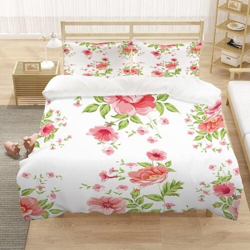 Pastrol Flower Elegant 3D Luxury Bedding Set Rose Red Duvet Cover Sets Home Textile King Queen Double Full Single Size Dropship