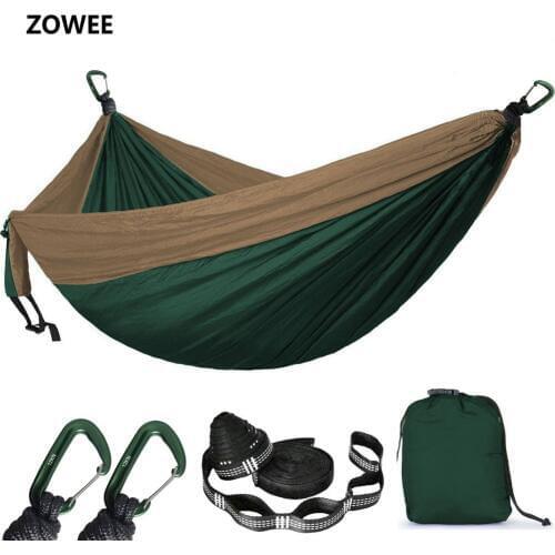 2 People Parachute Hammock Camping Survival Garden Hunting Leisure Hamac Travel Double Person Hamak with Hammock strap