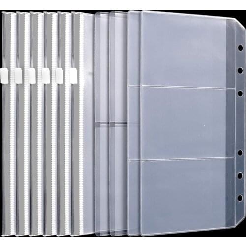 A6 Binder Pockets Zipper (3 Types)for Filofax Personal Index Pockets Bill Pouch 6-Ring Binder Plastic Zipper Pockets Notebook