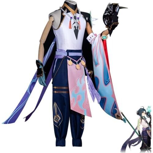 Anime Genshin Impact Xiao Cosplay Costume Game Suit Uniform Halloween Party Outfit for Women Men 2021 New Fancy Costumes