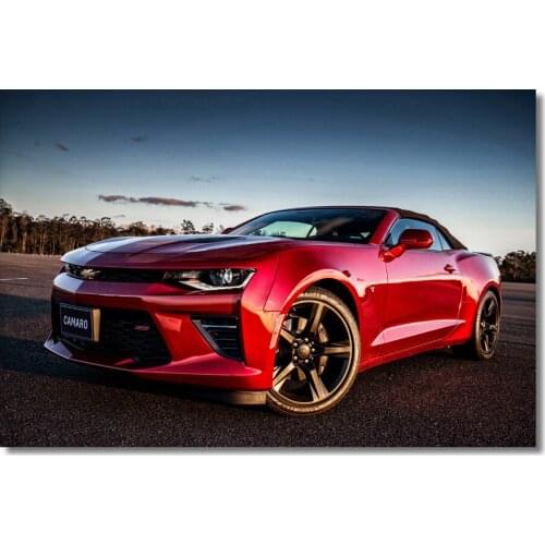 Chevrolet Camaro Muscle Car Red Wall art Picture Vehicle Posters and Prints Decoration Canvas Painting For Living Room Decor