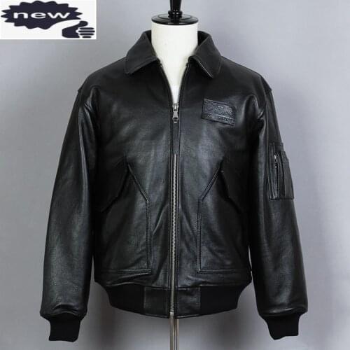 AVIREX FLY Fashion Air Force Flight Genuine Men Cowskin Bomber Jacket A2 Casual Motorcycle Leather Coat