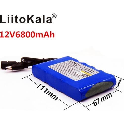 LiitoKala HK High Quality DC 12V 6800 mAh 18650 Li-ion Battery Rechargeable Power Bank Charging For Car GPS Camera