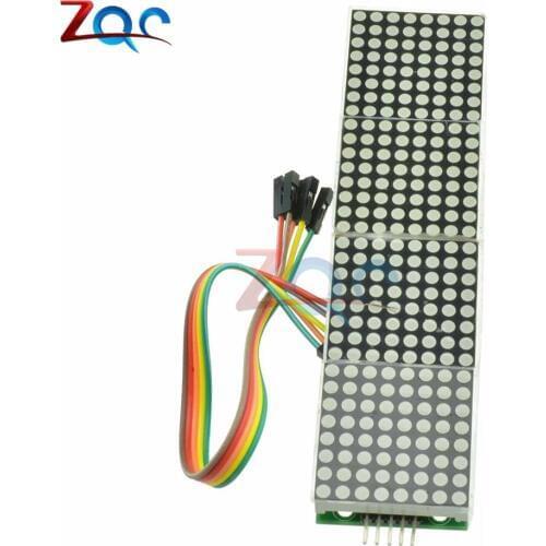 MAX7219 Dot Matrix Module For Arduino Microcontroller 4 In One Display with 5P Line