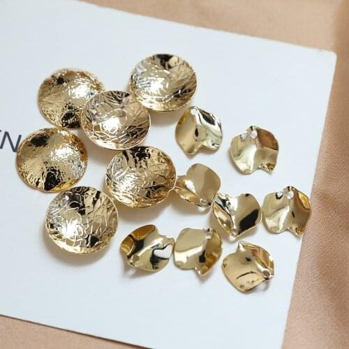 Copper Charms Gold Flowers Petals Charms Pendant 10pcs/lot For DIY Fashion Tassel Jewelry Earrings Making Accessories