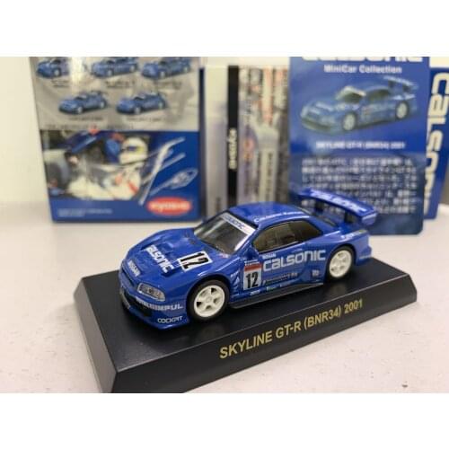 1/64 KYOSHO SKYLINE GT-R Nissan R34 Calsonic Ares 2001 Collection die-cast alloy car decoration model toys