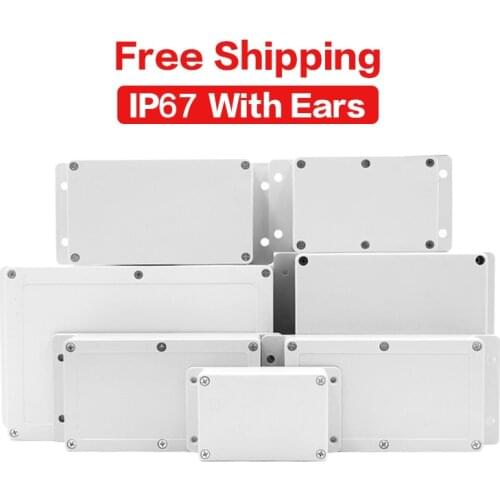Outdoor Waterproof Case with Ears Plastic Box Electronic Project Case Instrument Waterproof Junction Box Housing