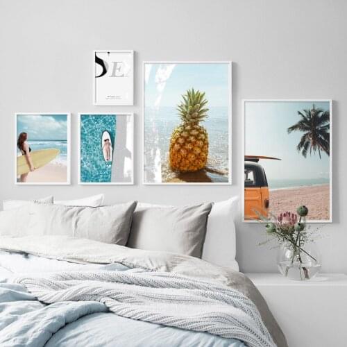 Nordic Art Wall Poster Canvas Painting Modern Landscape Painting Printmaking Seaside Beach Beauty Mural Home Decoration Bedroom