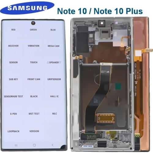 ORIGINAL AMOLED Lcd Screen For Samsung Galaxy Note 10 LCD N970F with Frame note 10 Plus 5G N9750 Display Touch Screen Digitizer