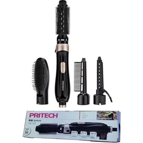 PRITECH Professional 4 in 1 Multifunctional Hair Dryer Brush Machine Comb Styling Tool Set Electric Hairdryer Blow Curler HS-729