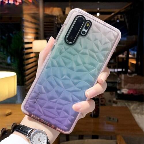 Shockproof Phone Case For Huawei Mate 30 20 P30 P20 Pro Lite Nova 4 5i Soft TPU Diamond Rhombus Clear Back Cover Coque
