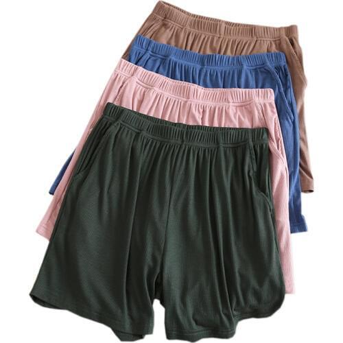 Plus size Summer modal shorts sleep bottoms women pure color casual sleepwear pants women plus size short home pants for women