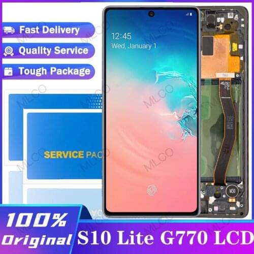 Super AMOLED Display with frame for Samsung S10 lite LCD Touch Screen Digitizer Assembly SM-G770F/DS SM-G770F Replacment Parts