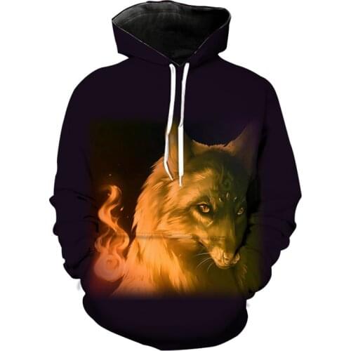 Wolf Printed Hoodies Men 3d Hooded Hoodies Brand Sweatshirts Fashion Tracksuits Animal Streetwear Out Coat 3D Harajuku Hoody
