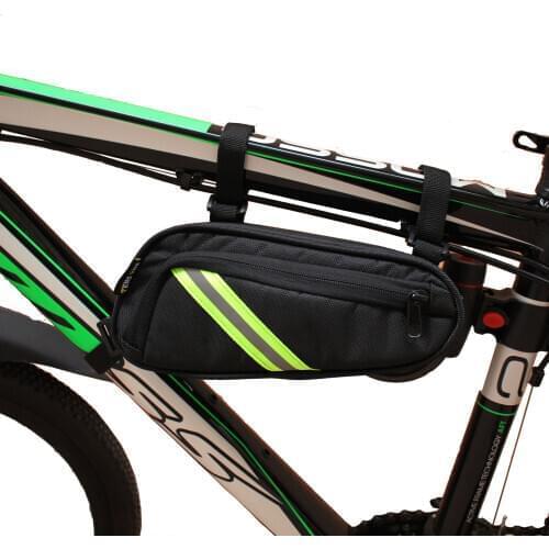 Top Tube Bike Bag Bicycle Front Frame Pannier Pouch Pack Case Reflective Hanging 22X10X5cm High Capacity Bike Accessories