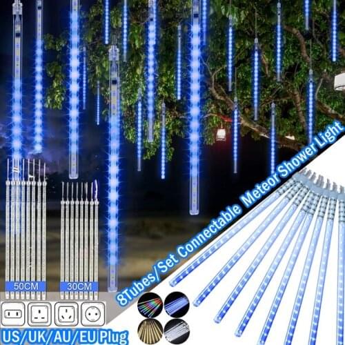 Outdoor Waterproof Meteor Shower Rain Light 8pcs Wedding Party New Year Christmas Lights Wedding Decor Valentines Day Gift