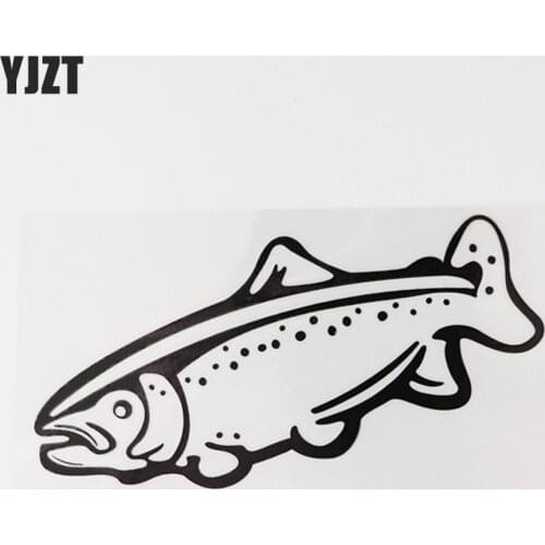 YJZT 16.5CM×8.2CM Personality Grass Carp Decal Vinyl Fashion Car Stickers 13D-1044