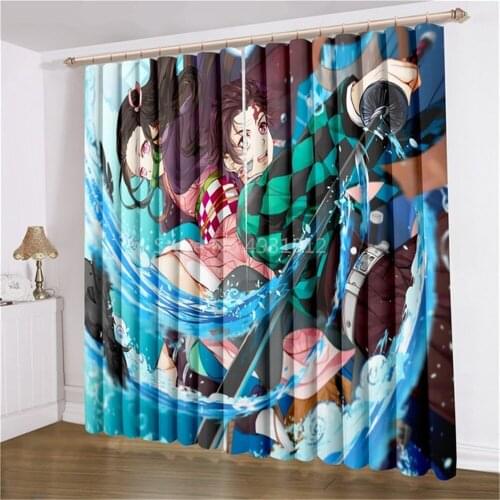 2 Panel Blackout Window Curtain Anime Window Drapes for Living Room Bedroom 3D Print Home Decor Window Treatments