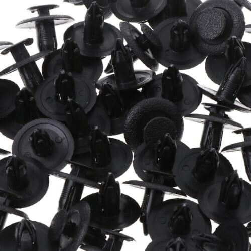 50 Pcs Black Car Door Fastener Panel Clips 6mm Hole For Mazda