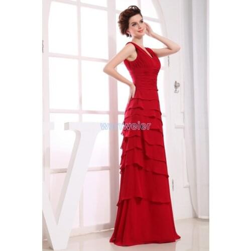 Free shipping 2016 formal dresses new design maxi dresses long brides maid dress gown custom size/color red Bridesmaid Dresses