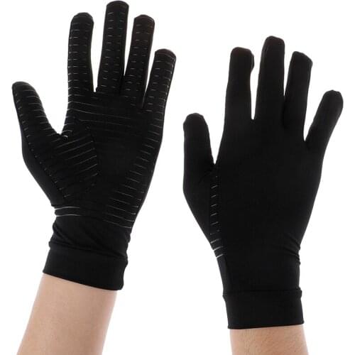 1 Pair Womens Mens Copper fiber Therapy Compression Gloves Half Full Finger Therapy Gloves Hand Arthritis Joint Pain Relief