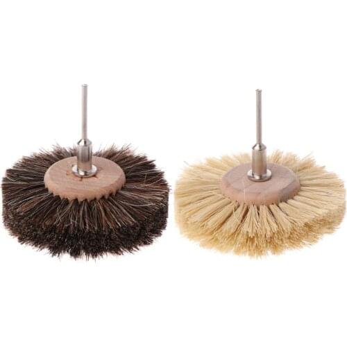 1pcs Abrasive Sisal Filament and Horse Hair Brush Polishing Grinding Buffing Wheel Woodworking For Furniture Rotary Drill Tools