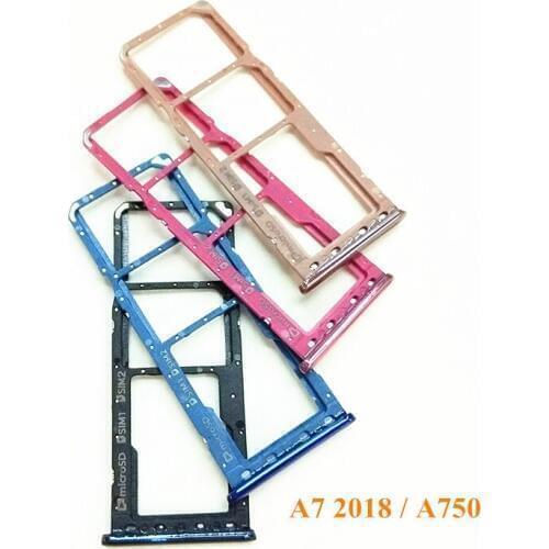 10pcs/Lot Sim Card Tray SD Reader Holder For Samsung A7 2018 A750 A750F SIM Card Tray Slot Holder