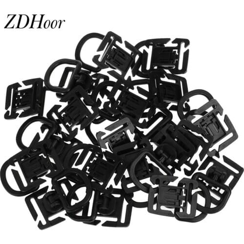 20 Webbing Attachment Plastic Strap Fastener Buckles Small Gear Clip with D-Ring Portable Hose Connector Clasps for Backpack Bag