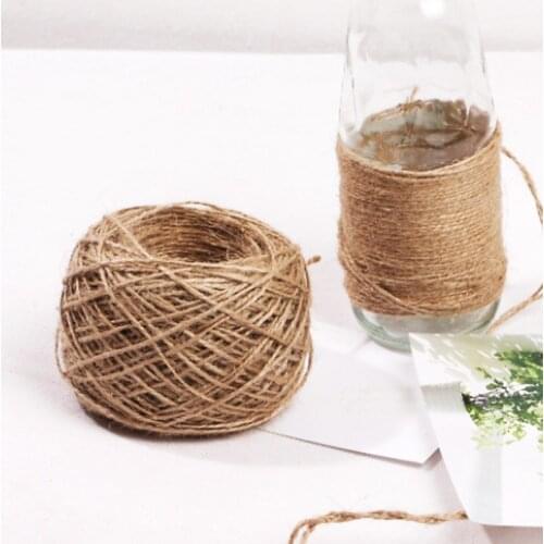 30/60Meter Natural Vintage Jute Rope Cord String Twine Burlap Ribbon Crafts Sewing DIY Jute Hemp Wedding Party Decoration WD0382