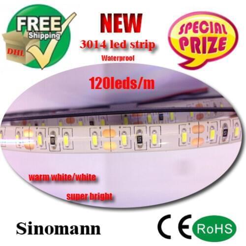 3014 led strip white/warm white 600Led waterproof DC 12Vled tape fita led Light CE/RoHS Approved for home decor