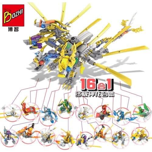 333 Building Blocks set Bricks For Children Toys Boy Gift 16in1 ninja boys Building Blocks Sets Model Figures