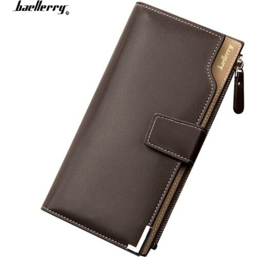 Baellerry Men Long Wallets Zipper Buckle Purses for Male Clutch Bag Money Bags Card Holder Cell Phone Pocket carteira masculina
