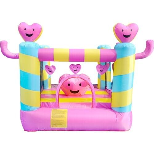 Kids Play Playground Trampoline Backyard Jump Bouncing Mini Heart Inflatable Bouncy Small Bounce House Pink Love Castle for Girl