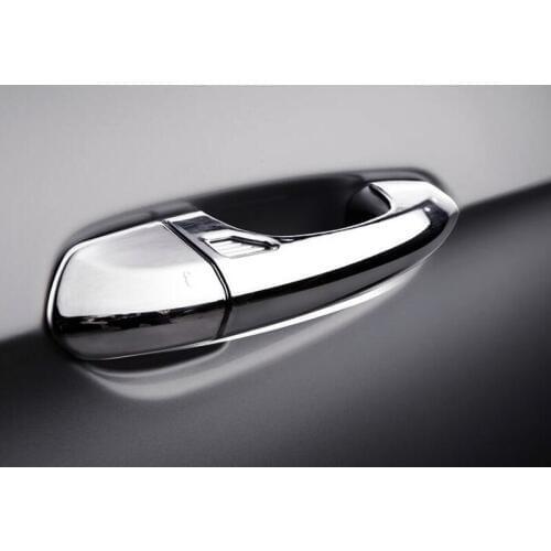 For Ford Mustang 2015 2016 2017 4PCS ABS Chromed Exterior Door Handle Cover Trim with Smart Hole Car Styling