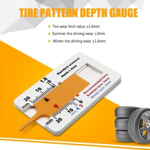 0-20mm Plastic Car Tyre Tread Depth Gauge Caliper Tire Wheel Measure Meter Thickness Detection Repair Tool For Car Motorcycle