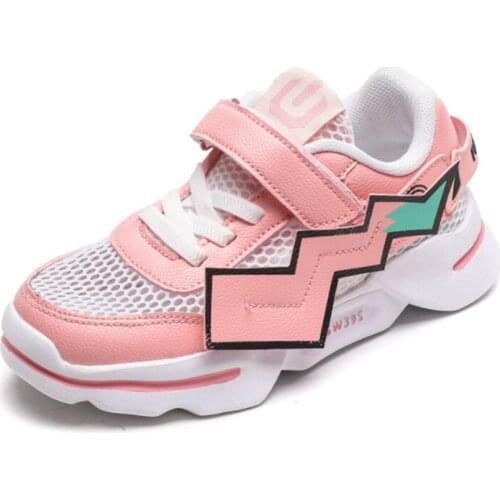 2021 New Kids Shoes Boys Lightweight Mesh Comfortable Sneakers Girls Soft Bottom Casual Breathable All-match Children Running S