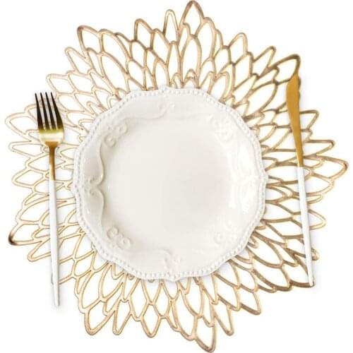 Round Placemats Washable Heat Resistant Dining Place Mat Crossweave Woven Vinyl PVC Table Mats Coasters for Garden BBQ Outdoor