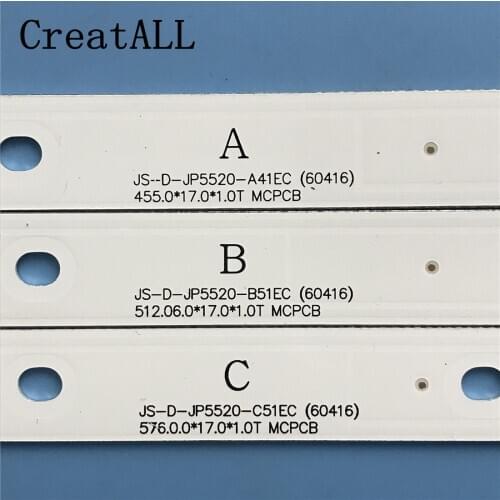 LED Backlight strip 5/4 lamps For AKAI 55'' TV AKTV551 JS-D-JP5520-A41EC B51EC C51EC (60416) MS-L0956 6V/LED