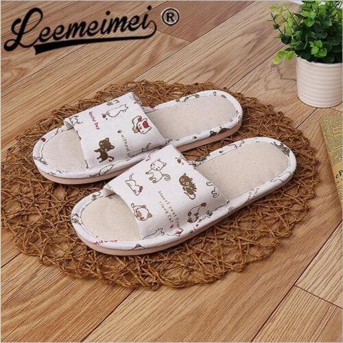 Summer Woman Flip Flops Casual Home Slippers Linen Beach Sandals Indoor Slipper sandalias mujer cuero genuino gladiator