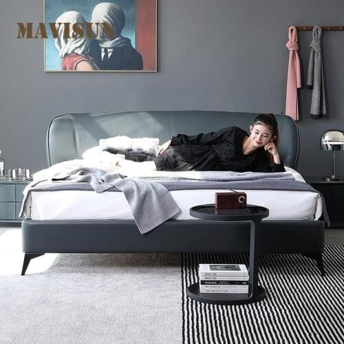 Loft European Design Comfortable High Quality Double Bed Set Villa Master Bedroom Luxury Wedding Bed New Solid Wood Furniture