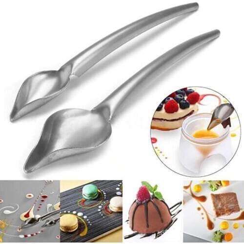 Chocolate Cream Sauce Pencil Spoon Creative Decoration Spoon for Coffee Cake Decoration Chef Drawing Sauce Embellishment Kitchen