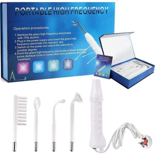 Facial Massager High Frequency Electrode Glass Tube Violet Orange Light Acne Wand Spot Acne Remover Face Spa Beauty Machine