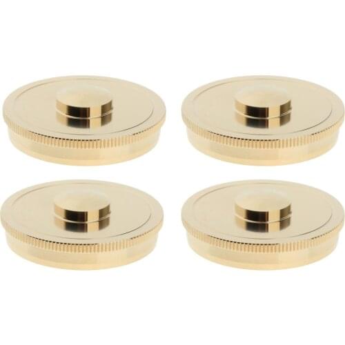 Pack of 4 Copper Golden French Horn Cylinder Cover Caps Parts Instruments DIY Accs