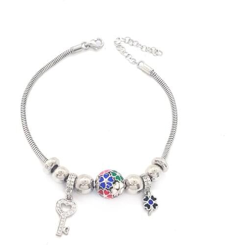 NEW Fashion 925 Silver Model Charm Bracelets for Women Good Luck Clover High Quality Gift Luxury Shiny Zircon Fine Jewelry