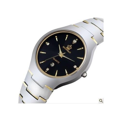2018 New Mens Watch Luxury Brand Quartz Wristwatches Crystal Waterproof Tungsten Steel Calendar Date Week Men Business Watches