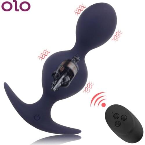 OLO Remote Control Anal Bead Vibrator Vibrating Prostate Massager Sex Toy for Woman Man Male Butt Plug Anal Plug Adult Products